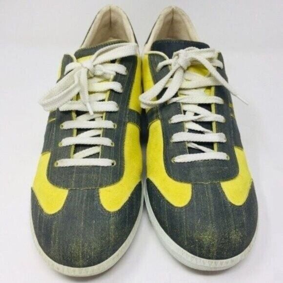 Tisza womans sneakers yellow gray suede 8.5 BoxD - Picture 2 of 8